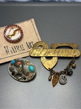 Three Vintage Signed Brooches